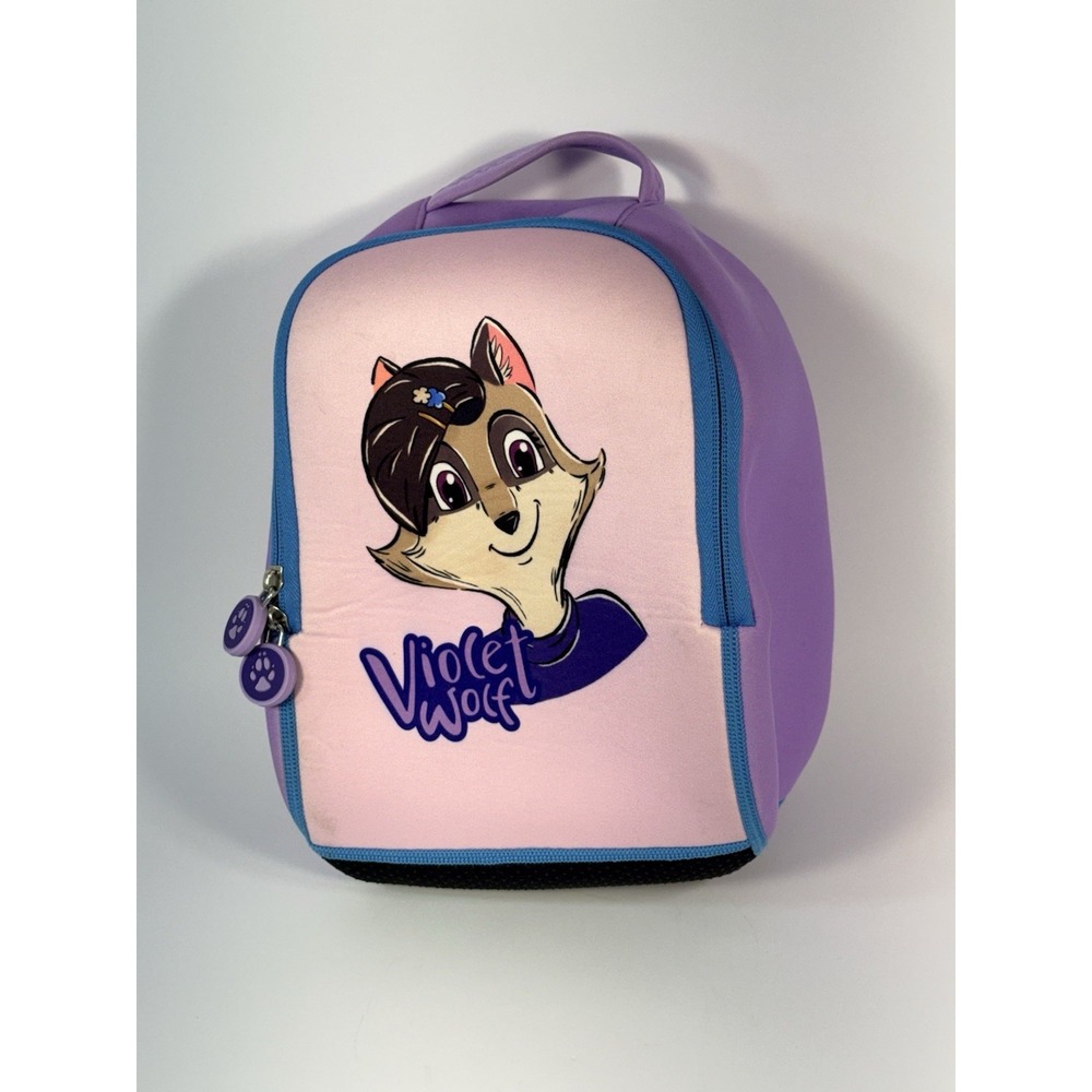 Great Wolf Lodge Violet Wolf Kids Backpack Purple 10x8" Vacation Go Bag Tech